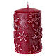 Set 4 candele rosse con fiocchi di neve 10x6 cm s3