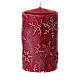Set 4 velas rojas con copos de nieve 13x7 cm s3