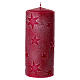 Set 4 candele rosse con stelle in rilievo 15x6 cm s2