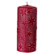 Set 4 candele rosse con stelle in rilievo 15x6 cm s3