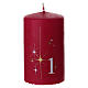 Set 4 candele rosse con stelle e numeri 10x6 cm s2