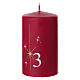Set 4 candele rosse con stelle e numeri 10x6 cm s4