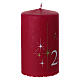 Conjunto 4 velas vermelhas com estrelas e números 10x6 cm s3