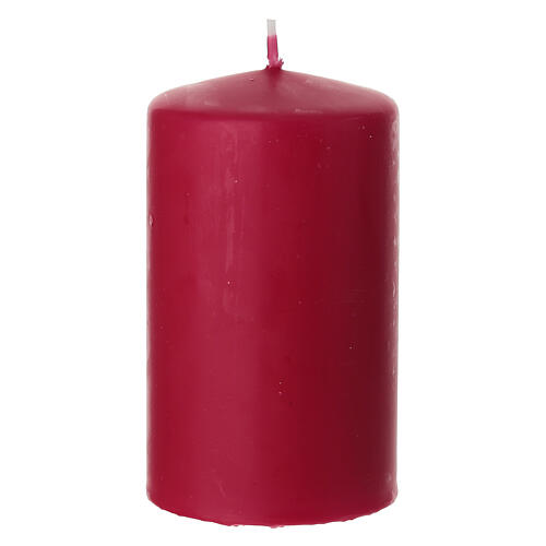 Set of 4 red candles with stars and numbers, 10x6 cm 6