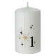 Set 4 candele bianche con stelle e numeri 10x6 cm s2