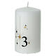 Set 4 candele bianche con stelle e numeri 10x6 cm s4