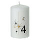 Set 4 candele bianche con stelle e numeri 10x6 cm s5