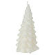 Christmas tree-shaped candle, lacquered white, 8 in, Cereria Di Giorgio s2