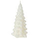 Vela navideña en forma de árbol blanco lacado 20 cm Cereria Di Giorgio s1