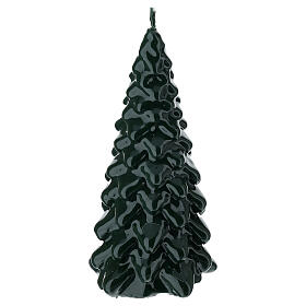 Vela verde lacada de Navidad en forma de árbol de 20 cm Cereria Di Giorgio