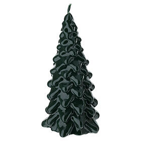Vela verde lacada de Navidad en forma de árbol de 20 cm Cereria Di Giorgio