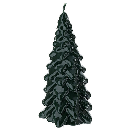 Bougie laquée verte de Noël en forme de sapin 20 cm Cereria Di Giorgio 2