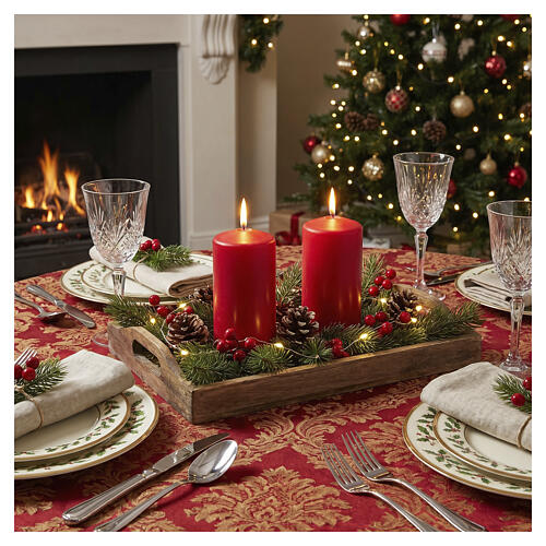 Set of 2 matte red candles, 4x2.5 in 2