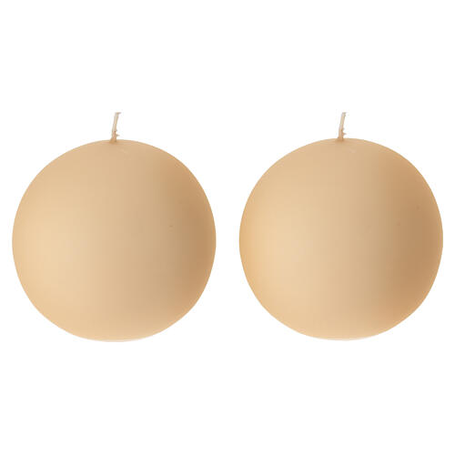 Candele set 4 pz. sfera color avorio 100 mm 1