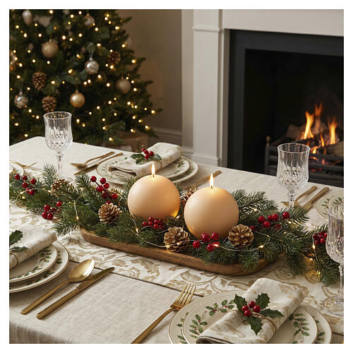 Ivory sphere candles 2 pcs, 100 mm 2