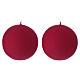 Matte Red Sphere Candles 2pcs, d. 100 mm s1