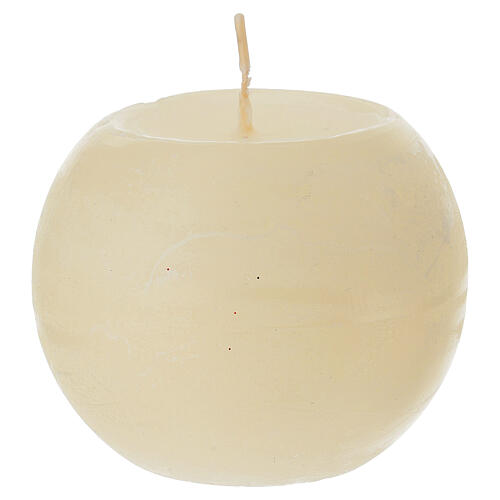 Conjunto 4 velas esféricas brancas 100 mm 3