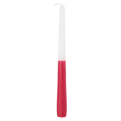 Set de 4 bougies bicolores blanc et rouge 250x23 mm 3