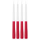 Conjunto 4 velas bicolor branco e vermelho 250x23 mm s1