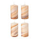 Bougies cylindriques blanches mouchetées 130x70 mm lot de 4 s1