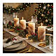 Conjunto de 4 velas cilíndricas brancas manchadas 130x70 mm s2