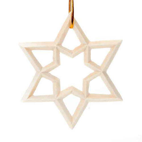 Étoile décorée en bois 1