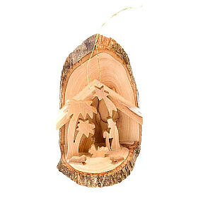 Enfeites para Árvore de Natal em Madeira e PVC: Natividade madeira de oliveira para pendurar 10 cm Enfeites para Árvore de Natal em Madeira e PVC: Natividade madeira de oliveira para pendurar 10 cm