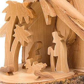 Enfeites para Árvore de Natal em Madeira e PVC: Natividade madeira de oliveira para pendurar 10 cm Enfeites para Árvore de Natal em Madeira e PVC: Natividade madeira de oliveira para pendurar 10 cm