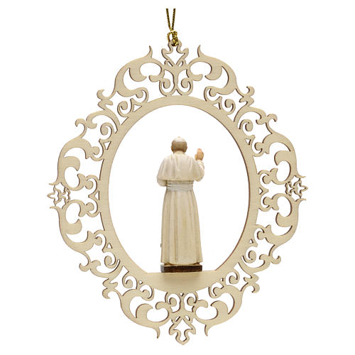 Addobbo di Natale Papa Giovanni Paolo II legno 2