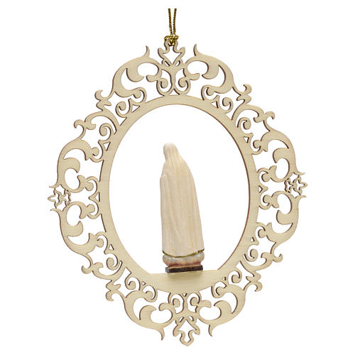 Christmas decor Our Lady of Fatima carved wood 2