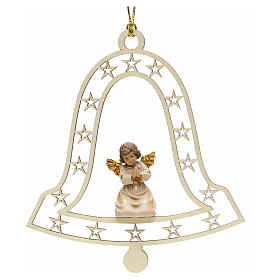 Weihnachtsschmuck Glocke mit Betende Engel aus Holz