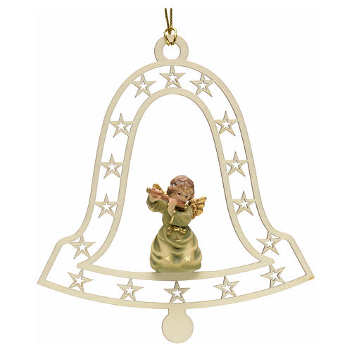 Christmas decor angel with flute on bell 1