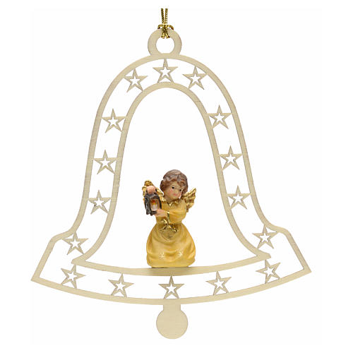 Ozdoba bożonarodzeniowa dzwon anioł z latarnią 1