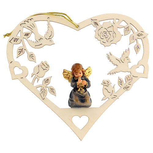 Christmas decor angel with trumpet on heart 1