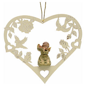Christmas decor angel with flute on heart