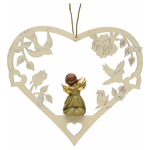 Christmas decor angel with flute on heart 2