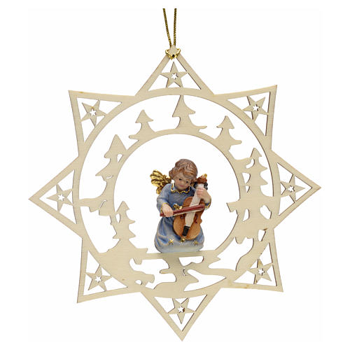 Christmas decoration star angel with double bass 1