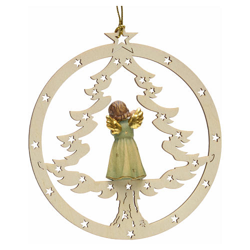 Tree decoration, angel on fir with flute 2