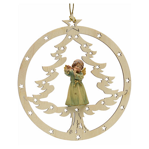 Tree decoration, angel on fir with flute 1