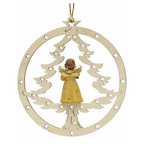Tree decoration, angel on fir with lantern 2