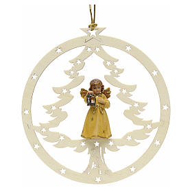 Tree decoration, angel on fir with lantern