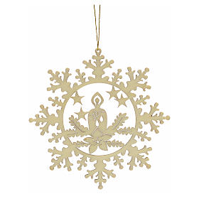 Tree decoration, wooden snowflake with candle