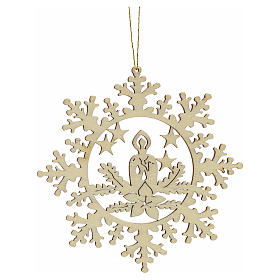 Tree decoration, wooden snowflake with candle