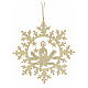 Tree decoration, wooden snowflake with candle s2
