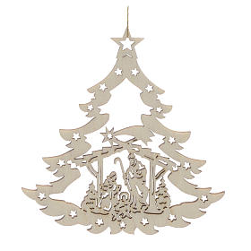 Enfeites para Árvore de Natal em Madeira e PVC: Enfeite de Natal árvore com presépio madeira Enfeites para Árvore de Natal em Madeira e PVC: Enfeite de Natal árvore com presépio madeira