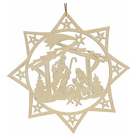 Christmas decoration, wooden star with nativity