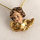 Engelkopf mit goldenen Flügel aus Holz s2