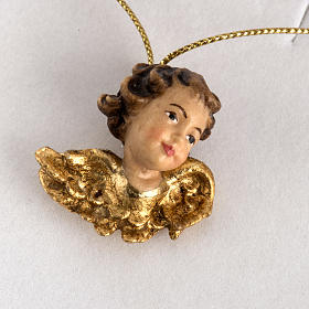 Cabecita de un ángel con alas de oro en caja de madera | venta online