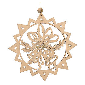 Enfeites para Árvore de Natal em Madeira e PVC: Adorno natalino estrela esculpida sinos Enfeites para Árvore de Natal em Madeira e PVC: Adorno natalino estrela esculpida sinos