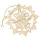 Christmas tree decoration, carved wooden star with bells s1